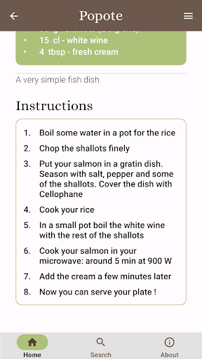 Popote - Recipes Screen 3