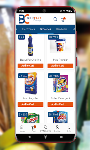 Blue Cart Delivery Screen 2