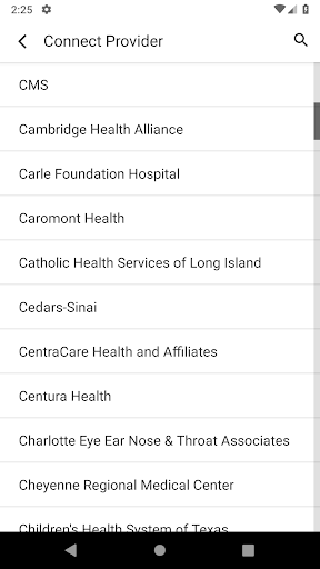 Screenshot of myFHR