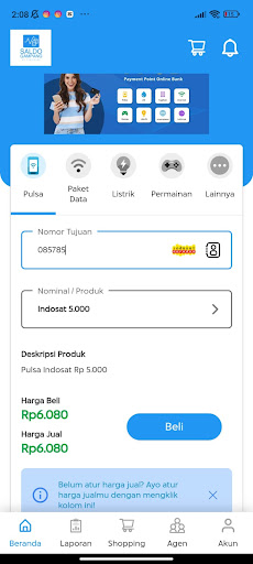 Android application Saldo Gampang screenshort