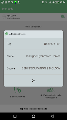 JAMB QR Scanner Screen 3