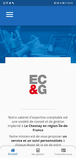 Android application ECG CONSEILS à Versailles screenshort