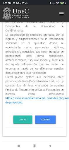 Android application Condiciones de Salud screenshort