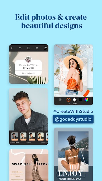 GoDaddy Studio: Diseño gráfico capturas de pantalla