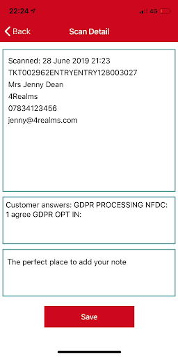 REDBOX Exhibitor App Screen 2