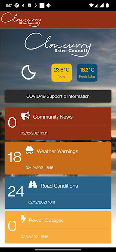 Android application Cloncurry Disaster Dashboard screenshort