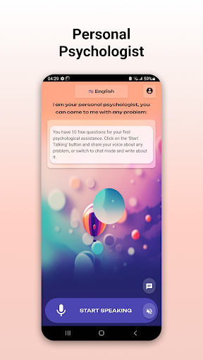Android application GPT based Psychologist - MyPsy screenshort