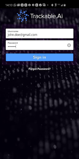 Android application Trackable.AI screenshort