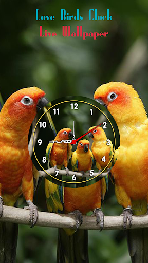Love Birds Clock Wallpaper Screen 2