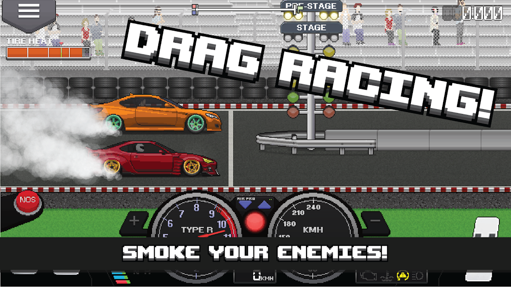 Pixel Car Racer 1.2.5 APK + Mod (Unlimited money) untuk android