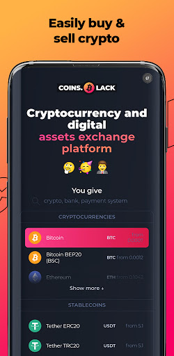 Android application Coins.Black — Buy & Sell Crypt screenshort