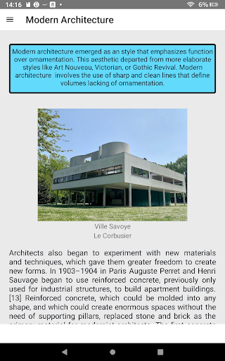 Android application English for architects screenshort