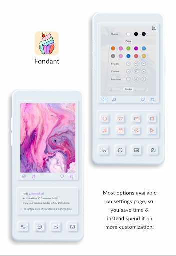 Android application Fondant: Neumorphic KLWP screenshort