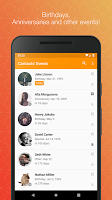 screenshot of Contacts' Birthdays
