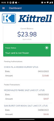 Android application Kittrell Paycard screenshort
