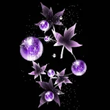 3D  purple　leaf icon