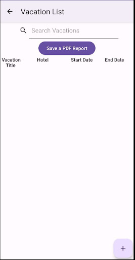 Vacation Scheduler Screen 2