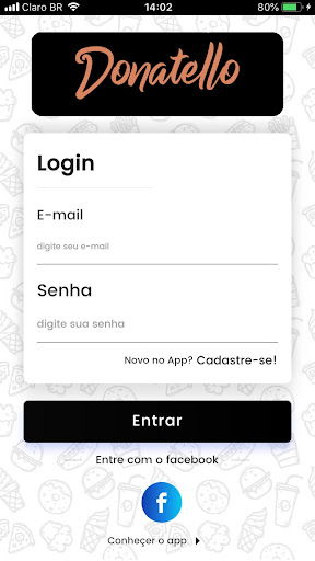 Android application Donatello Pizzaria screenshort