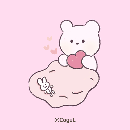 카카오톡 테마 - 밀크곰과 토끼 인형_핑크_1 logo