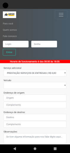 Android application Amigo Express - Cliente screenshort