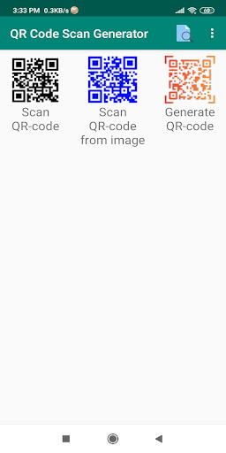 Android application QR Code Scan Generator screenshort