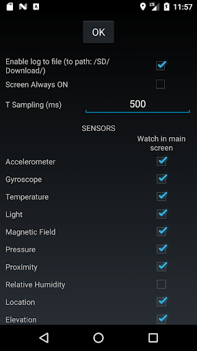 Sensor Tracker (Location, Ambi Screen 3