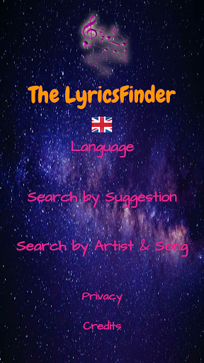 Android application The LyricsFinder screenshort