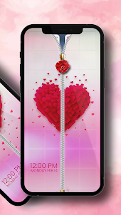 Rose Theme Zipper Lock Screen
