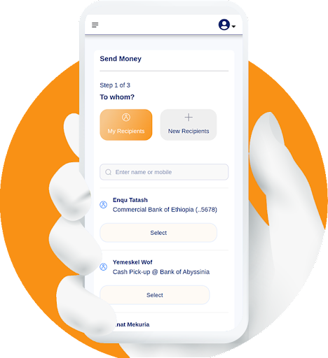 Android application Wegensend - Money Transfer App screenshort