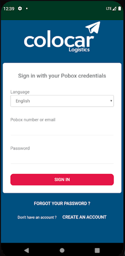 Android application ColocarBox screenshort
