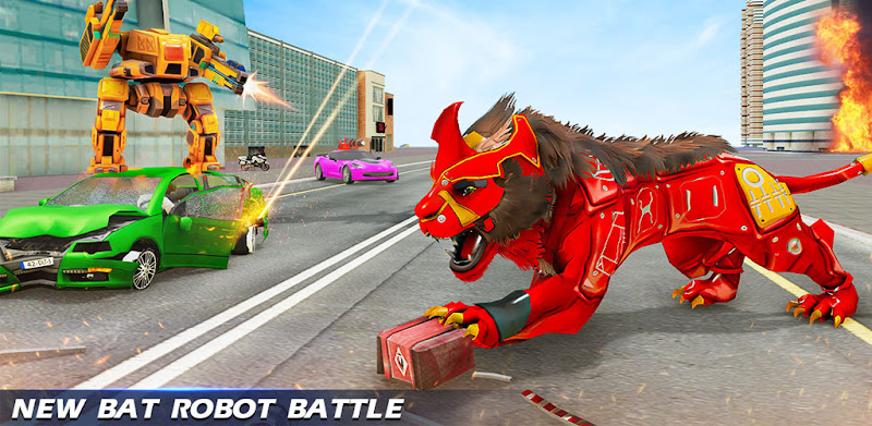 Lion Robot Car Game 2021 – Flying Bat Robot Games