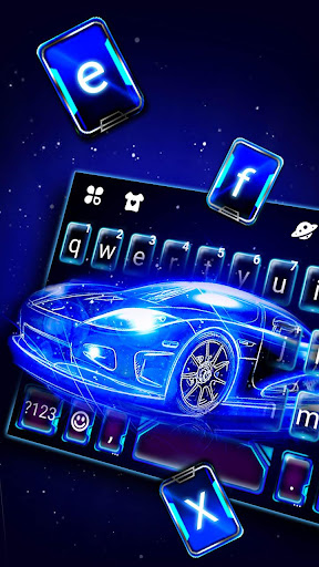 Neon Sports Car Keyboard Theme Screen 2