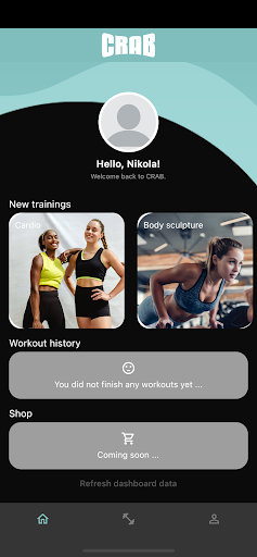 CRAB FITNESS Screen 2