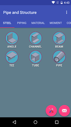 Android application Piping and Structure screenshort