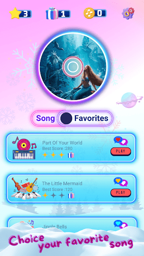 Android application Ariel Mermaid Piano Game screenshort