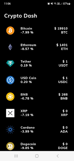 Crypto Dash Screen 2