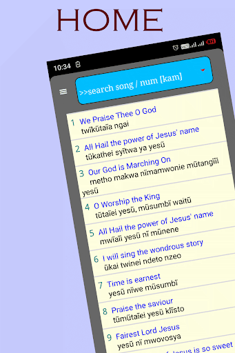 Android application Mbathi sya kumutaia Ngai hymns screenshort