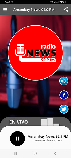 Android application Radio Amambay News 92.9 FM screenshort