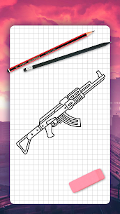 How to draw weapons. Step by step drawing lessons 1