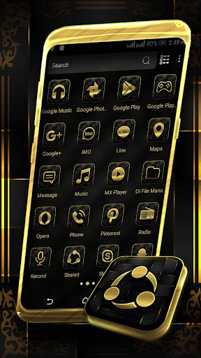 Gold Black Launcher Theme Screen 2