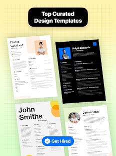 Resume Builder - CV-mallin kuvakaappaus