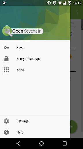 Android application OpenKeychain: Easy PGP screenshort