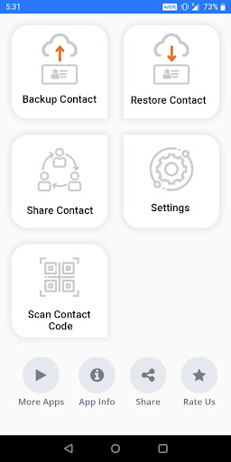 Android application Contacts Backup Restore screenshort