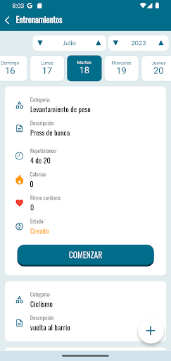 Android application Fit Gym Control screenshort