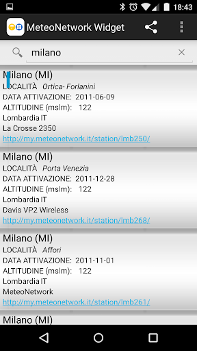 MeteoNetwork Widget Screen 3