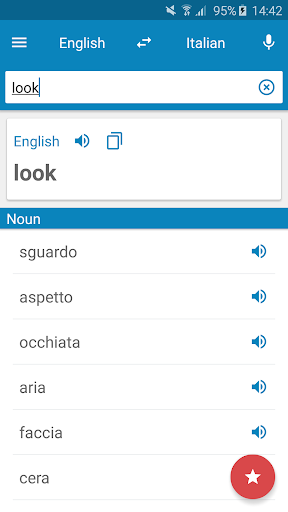 Android application Italian-English Dictionary screenshort