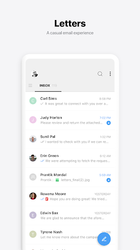 Android application Letters - An email experience screenshort