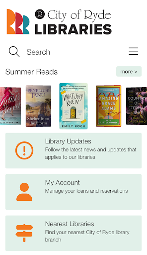 Android application City of Ryde Libraries screenshort
