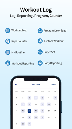 Android application Workout - Log, Report, Program screenshort