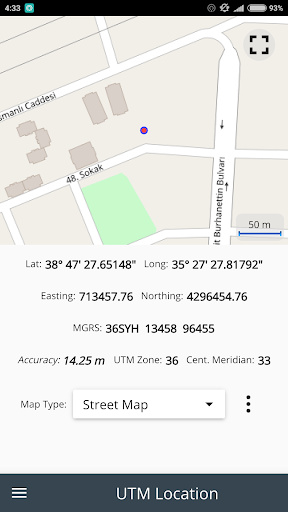Android application UTM Location screenshort